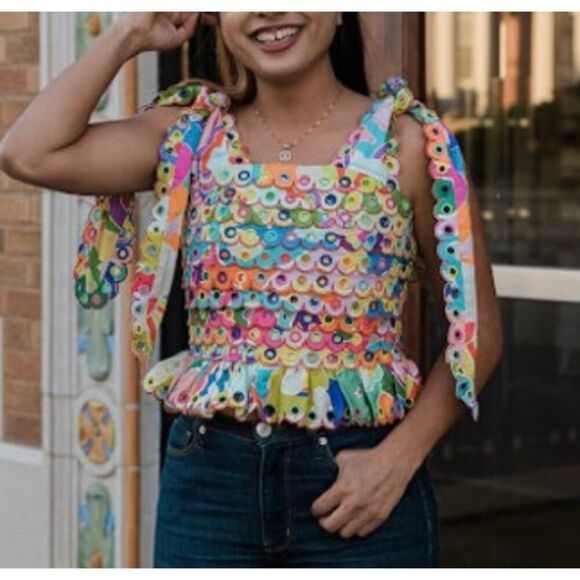 CeliaB Colorful Maia Top in Multi Sz. XS - Picture 3 of 11